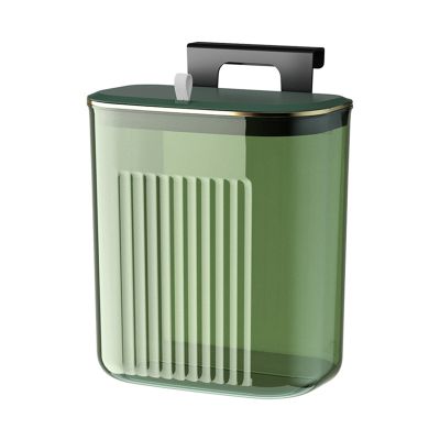 9L Cover Wall Mounted Trash Can with Lid Waste Bin Kitchen Cabinet Door Hanging Trash