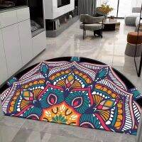 (In Stock) Crystal Velvet Car Ramadan Raya Decor Kar Bulat Semi Circle Floor Mat Home Entrance Doormat Home Decor Door Mat Big Size Half Round Rug Ins Style Kitchen Kar Bathroom Anti-slip Car Home Decoration Mat 半圆地毯