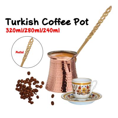 หม้อชงกาแฟตุรกี Jazzva Briki มือจับตู้สไตล์ยุโรป S M L ถ้วยชุบทองแดงด้วยมือ