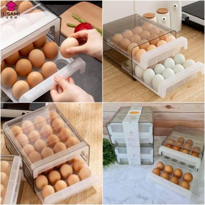 กล่องเก็บไข่ 32 ฟอง กล่องใส่ไข่ USAMI กล่องเก็บไข่ 2 ชั้น สไตล์ญี่ปุ่น  ที่เก็บไข่ไก่ ที่เก็บไข่ 2 ชั้น ที่เก็บไข่ ลิ้นชักเก็บไข่ 32ฟอง