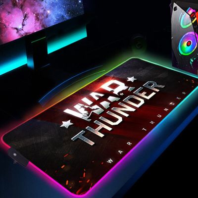War Thunder Desk Mat Mouse Pad RGB Gaming Large LED Mousepad Pc Accessories Xxl Mause Protector Gamer Keyboard Backlight Mats Basic Keyboards