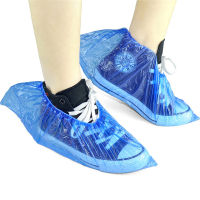 100pcs Disposable Plastic Shoe Covers Waterproof Mud-proof Boot Covers Overshoes Rain Shoe Covers Blue Color Solid 2020