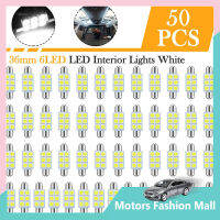 50ชิ้น36มม. C5w 6 Led แบบ Smd รังผึ้งชุดหลอดไฟเสริมแผนที่โดมในร่มป้ายทะเบียนรถหลอดไฟ6000K สุดสดใส