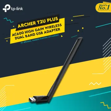  TP-Link AC600 USB WiFi Adapter for PC (Archer T2U Plus)-  Wireless Network Adapter for Desktop with 2.4GHz, 5GHz High Gain Dual Band  5dBi Antenna, Supports Win11/10/8.1/8/7/XP, Mac OS 10.9-10.14 : Electronics