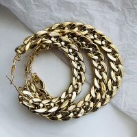 【YP】 Lifefontier Punk Oversized Large Hoop Earrings Twisted Big Round for Jewelry