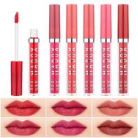 Lip Gloss 6pcs Hydrating Lip Gloss Matte Liquid Lipstick Makeup Set Matte Liquid Long-Lasting Wear Non-Stick Cup Not Fade Waterproof Lip Gloss positive