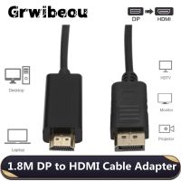 1.8M/6ft Displayport HDMI Adapter 1080P Display Port Converter For PC Laptop Projector DP to HDMI Cable Displayport HDMI Cable Adapters Adapters