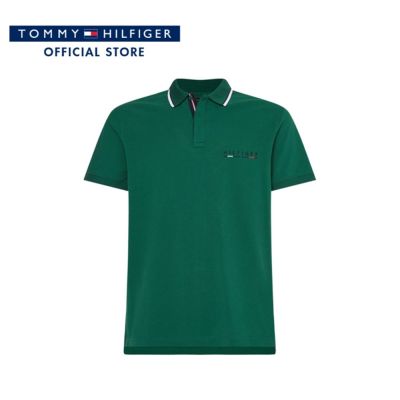 Tommy Hilfiger เสื้อโปโลผู้ชาย รุ่น MW0MW29525 L4O - สีเขียว