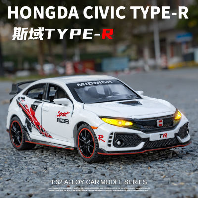 Jiaye 1:32Civic Alloy Car Model With Sound And Light Pull Back Simulation Car Model Decoration Childrens Toy Car Gift