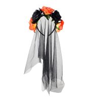 【FCL】❉✷♂ Headbands Artificial Flowers Hair Hoop Day Of The Dead Wreath Headwear Ornaments