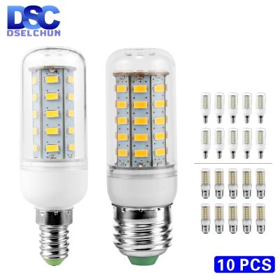 ✗№ 10pcs/lot LED Bulb E27 E14 Corn Bulb 24 36 48 56 69 72LEDs SMD5730 220V LED Lamp Chandelier Candle LED Light For Home Decoration