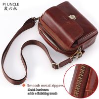 Men Genuine Leather 7 Mini Cross Body Shoulder Messenger Tote Bags Male Cowhide Fanny Waist Pack Belt Top Handle Bag Handbags