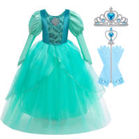 Girls Princess Dress Little Mermaid Cosplay Costume Baby Ariel Dress Children Mermaid Birthday Party Evening Dress 3-10 Years