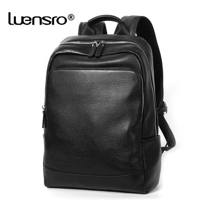 100 Genuine Leather Backpack Men Fashion Large Capacity Shoolbag For Teenager Cowhide Leather Laptop Backpack Men Notebook Bag