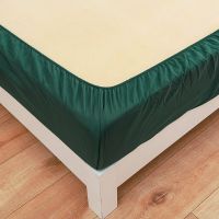 Polyester Solid Clour Bed Fitted Sheet Mattress Cover Four Corners with Elastic Band Bed Sheet Bedroom (NO Pillowcases)