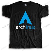 แขนสั้นโอเวอร์ไซส์Homme เสื้อยืด ลายตลก Archlinux Shubuzhi Putih Cool CrewS-3XL  CP9K