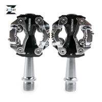 ZERAY จักรยานเสือภูเขา MTB Self-Locking Pedals ขี่จักรยานบันไดแบบติดกับเท้าอะลูมินัมอัลลอย SPD CR-MO เหยียบอุปกรณ์รถจักรยาน2สี