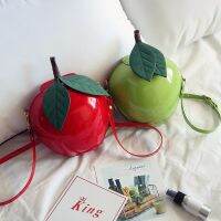 Boutique De FGG ตลก3D Apple Shape ผู้หญิง Crossbody กระเป๋าไหล่เล็กๆกระเป๋า Messenger กระเป๋า