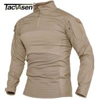 【YF】 TACVASEN Mens Combat Shirts 1/4 Zip Sleeve Outdoor Hiking Pullover