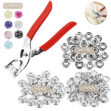 Metal Snaps Buttons with Fastener Pliers Tool Kit Five Claw Buckle Set  Sewing