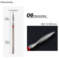 【 Clementty】ไฟล์เครื่องตัดมิลลิ่งติดเพชรแบบหัวเจียรเล็บไฟล์หัวเจาะแบบหมุนอุปกรณ์ทำเล็บหนังกำพร้า