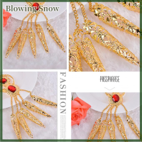 Blowing การเต้นรำพื้นบ้านของผู้หญิงเครื่องประดับนิ้วนิ้วนิ้วทองเล็บยาวสำหรับการเต้นรำ