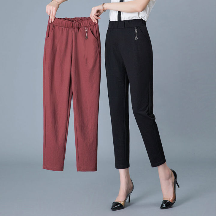 กางเกงเอวสูงสูงสำหรับกางเกงลำลองลดความอ้วนที่เวอร์ชันผู้หญิงเกาหลีสำหรับผู้หญิง-m-4xl