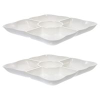 2pcs Creative Fruit Plate Snack Dessert Tray Dried Fruit Plate Multi-grid Tray
