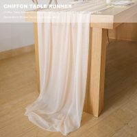 Chiffon Table Runner 27X118 Inches Romantic Wedding Sheer Bridal Party Table Decorations Shower Decorations