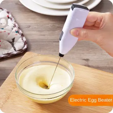 1Pc Handheld Milk Frother Wand Electric Coffee Frother and Foam Maker Egg  Beater Stainless Steel Whisk Stirring Rod