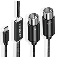 MIDI เพื่อ USB สาย C ชนิด C สายแปลง USB MIDI USB พร้อมไฟแสดงสถานะสำหรับคอมพิวเตอร์ออร์แกนไฟฟ้า