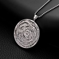 ▣♛✚ Long Necklaces For Women Gold Silver Plated Round Pendant Sweater Accessory Fashion Statement Jewelry Crystal Necklace Gift 2022