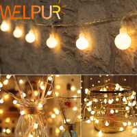 แบตเตอรี่-Powered LED Light String Ball ไฟประดับสวยงาม1M 2M 5M 10M Xmas Garland คริสต์มาสวันหยุดตกแต่งโคมไฟสำหรับห้องนอนเด็กห้องหอพัก Camping ระเบียงในร่มและกลางแจ้ง