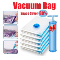 1/5Pcs Vacuum Storage Bag Reusable Space Save Compression Bag With Pump Vacum Seal Bag Home Travel Organizer For Storing Clothes