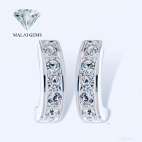 Malai Gems ต่างหูเพชร ต่างหูเพชรสองแถว เงินแท้ Silver 925 เพชรสวิส CZ เคลือบทองคำขาว รุ่น 11004612 แถมกล่อง ต่างหูCZ ต่างหูเงินแท้