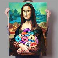 ภาพวาดน้ำมันศิลปะผนังห้องน้ำแสนสนุกการพิมพ์ลาย Mona Lisa ห้องน้ำกระดาษโปสเตอร์ตกแต่งบ้านภาพจิตรกรรมฝาผนังแบบนอร์ดิกห้องนั่งเล่นพิมพ์ผ้าใบจิตรกรรมฝาผนัง A238104ไร้กรอบหรือกรอบด้านใน