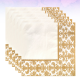100ชิ้นทองพิมพ์ทิ้งผ้าเช็ดปากกระดาษทิชชูพิมพ์สำหรับร้านอาหารและโรงแรม (โกลเด้นสีขาว)