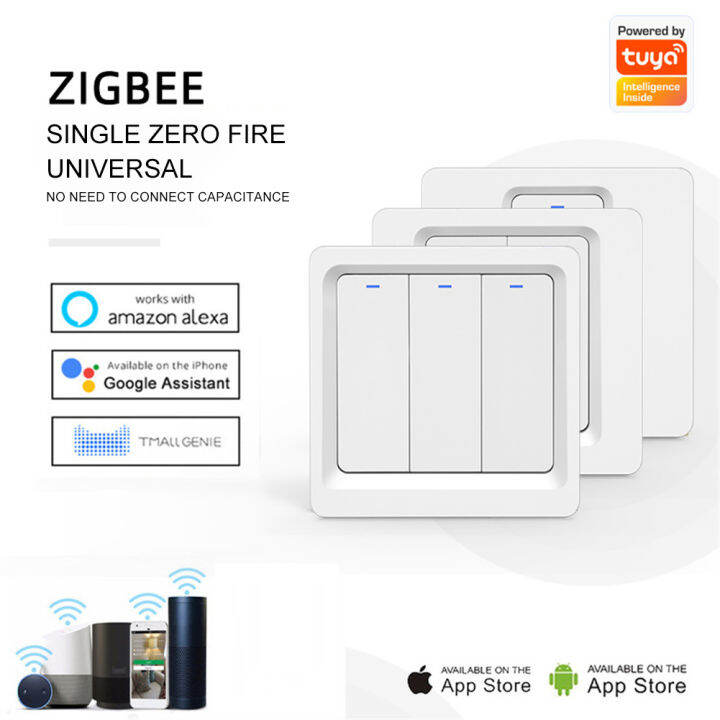 ZigBee Smart Push Button Switch No Neutral Required SmartLife Tuya APP