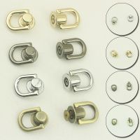 4Pcs Metal D Ring Round Head Stud Screwback Craft Bag Buckle Tongs Snap Hook Ring With Screws For DIY Bag Parts Accessories