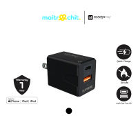 AMAZINGthing Wall USB Charger 1 USB-A (QC3.0A) / 1 USB-C (PD20W) Fast Charge-Black (mtc888)