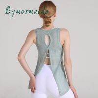 Bymermaids️ New Women Sports Yoga Vest Sleeveless Stripe Bandage Yoga Tops Seamless Quick Dry Gym Workout Tank Top Shirts Thin