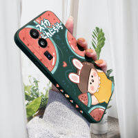 เคสโทรศัพท์สำหรับ OPPO Reno10 Pro + 5G เคสโทรศัพท์ดีไซน์รูปตัวการ์ตูนน่ารักรูปแตงโมเด็กผู้หญิงขอบสี่เหลี่ยมปลอกซิลิโคนของเหลวเคสกล้องคลุมทั้งหมด