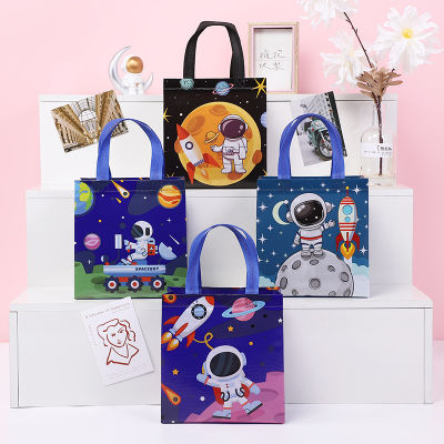 Cartoon Astronaut Packing Bag Astronaut-themed Handbag Cartoon Astronaut Packaging Astronaut Gift Bag Cute Childrens Astronaut Bag