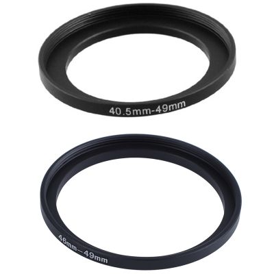 2Pcs Replacement Camera Metal Filter Step Up Ring Adapter - 40.5Mm-49Mm &amp; 46Mm-49Mm