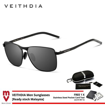VEITHDIA แว่นกันแดดผู้ชายโพลาไรซ์ UV400สำหรับขับรถท่องเที่ยวกรอบอัลลอยด์2462