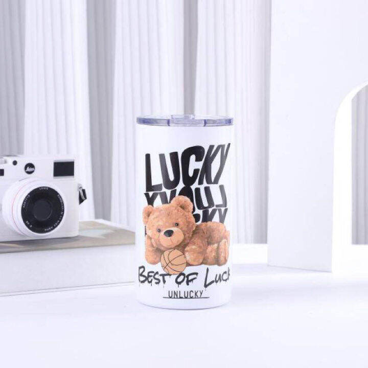 tumbler-bear-stainless-steel-แก้วน้ำเก็บอุหภูมิลายหมี-ซื้อ-1-แถม-1-ราคา189