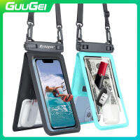 Guugeki ถุงกันน้ำสำหรับว่ายน้ำสระว่ายน้ำชายหาด,ถุงกันน้ำ IPX8เคสมือถือหน้าจอสัมผัสอเนกประสงค์พร้อมสายคล้องคอกระเป๋าโทรศัพท์กันน้ำ