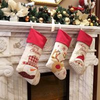 Christmas Stockings Gift Bag Fireplace Hanging Stockings Santa Snowman Reindeer Xmas Character Christmas Tree Drop Shipping Socks Tights