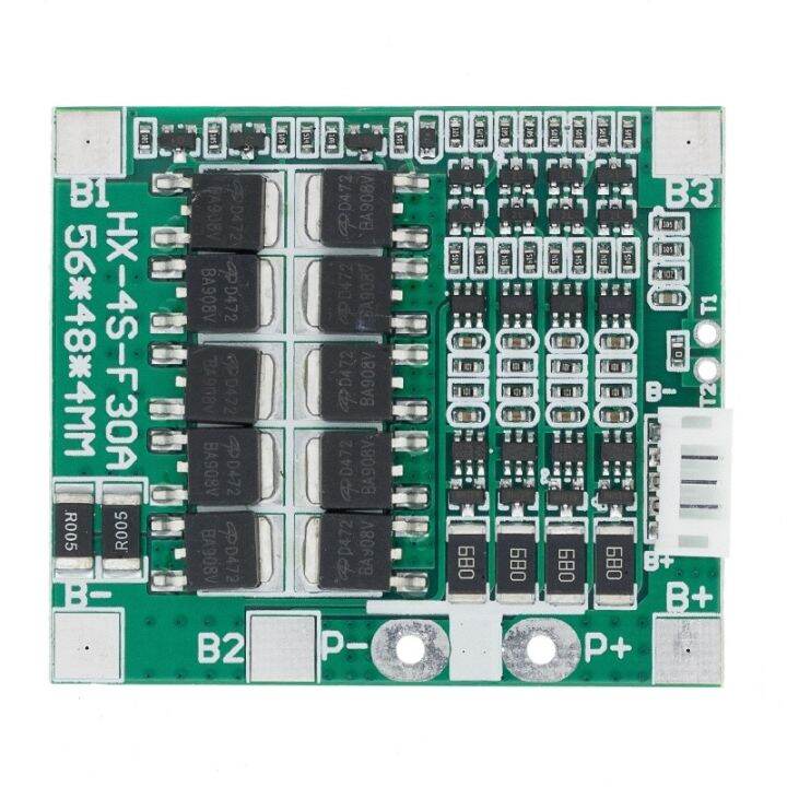 บอร์ดวงจรแบตเตอรี่ลิเธียม-4s-30a-14-8v-li-ion-18650-bms-pcb-พร้อมสายเคเบิล