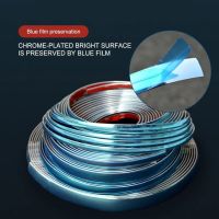 5 M Auto Chrome Moulding Trim Strip Bumper Protector Trim Tape For Window Bumper Grille Door Chrome Strip Car Sticke Accessory Decorative Door Stops